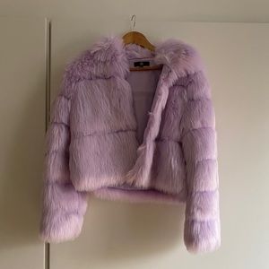 Faux fur purple jacket